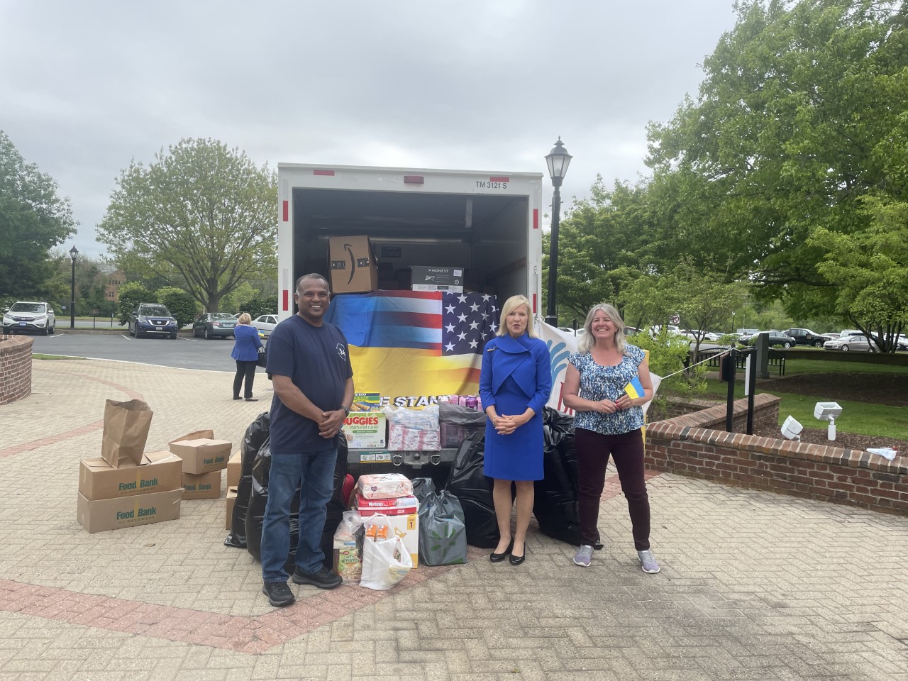 Lt. Governor Bethany Hall-Long, Members of the General Assembly, Donate Delaware, PAM Health, Charity Crossing, and the Delaware Council on Faith Based Leadership Collect Essential Supplies to aid Ukraine | WITN Channel 22 Wilmington, Delaware